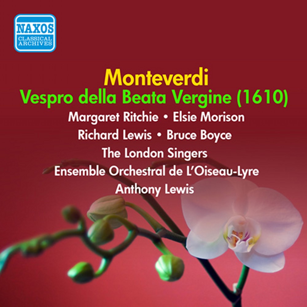 Обложка альбома «Monteverdi: Vespro della Beata Vergine (1952-1953)» — Margaret Ritchie, Richard Lewis, Geraint Jones, Bruce Boyce, William Herbert, Ensemble Orchestral de L'Oiseau-Lyre, Anthony Lewis, Ruggero Gerlin, Elsie Morison & London Singers, The
