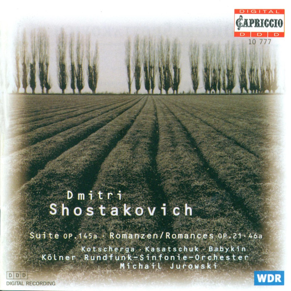 Обложка альбома «Shostakovich: Suite On Words By Michelangelo, Romances - Opp. 21, 46» — Michail Jurowski, Cologne Radio Symphony Orchestra, Wladimir Kasatschuk, Anatolji Babykin & Anatolij Kotscherga
