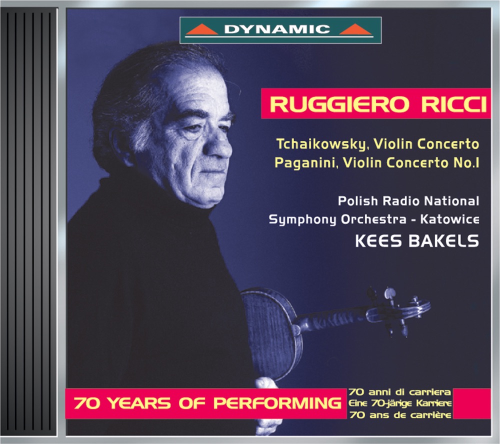 Обложка альбома «Tchaikovsky: Violin Concerto No. 1 - Paganini: Violin Concerto» — Ruggiero Ricci, Kees Bakels & Polish National Radio Symphony Orchestra