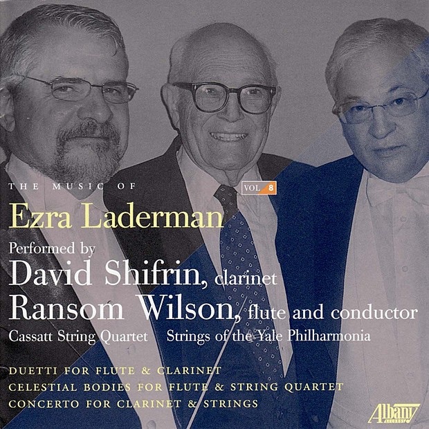 Обложка альбома «The Music of Ezra Laderman, Vol. 8» — David Shifrin, Ransom Wilson, Cassatt String Quartet & Strings of the Yale Philharmonia