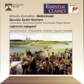 Cover art for Rimsky-Korsakov: Scheherazade, Russian Easter Overture & Cappricio Espagnol by Eugene Ormandy