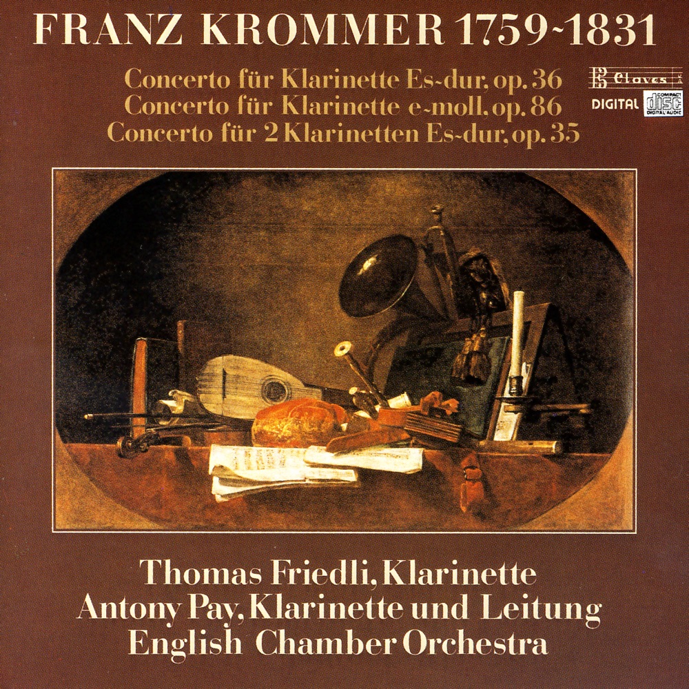 Обложка альбома «Krommer: Clarinet Concertos» — Thomas Friedli, Antony Pay & English Chamber Orchestra