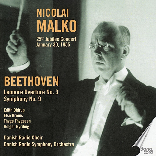 Обложка альбома «Beethoven: Leonore Overture No. 3 & Symphony No. 9» — Danish Radio Choir, Danish Radio Symphony Orchestra, Edith Oldrup, Else Brems, Thyge Thygesen, Holger Byrding & Nicolai Malko