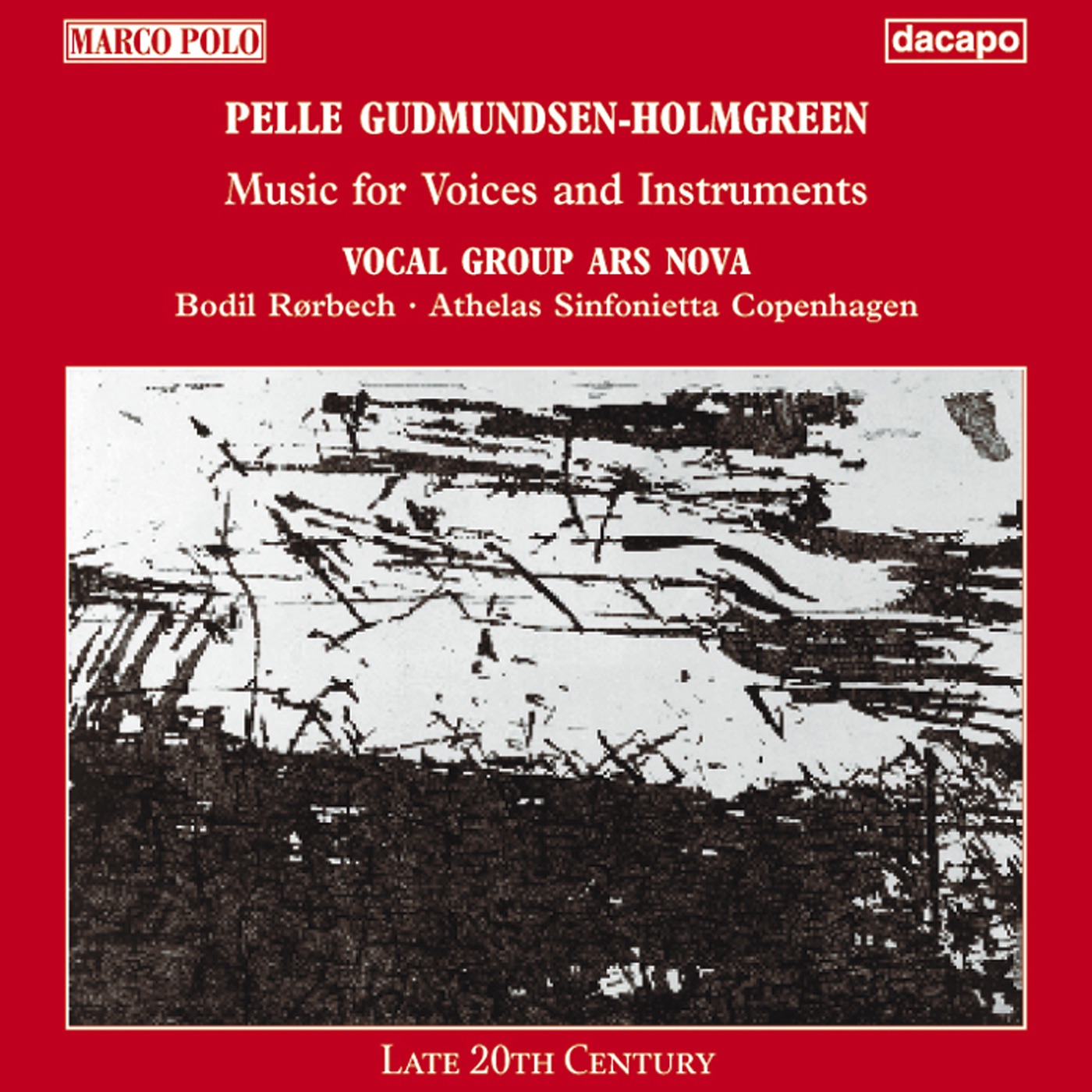 Gudmundsen-Holmgreen: Music for Voices and Instruments by Ars Nova, Ivan Hansen, Bodil Rørbech, Flemming Windekilde, Stig Hoffmeyer & Athelas Sinfonietta Copenhagen album cover