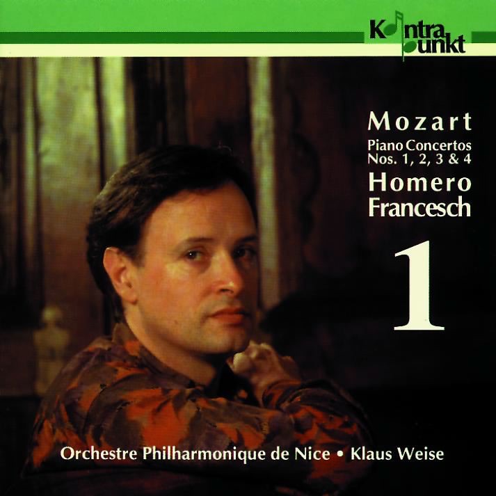 Обложка альбома «Mozart: Piano Concertos Nos. 1, 2, 3 & 4» — Homero Francesch, Klaus Weise & Orchestre Philharmonique de Nice