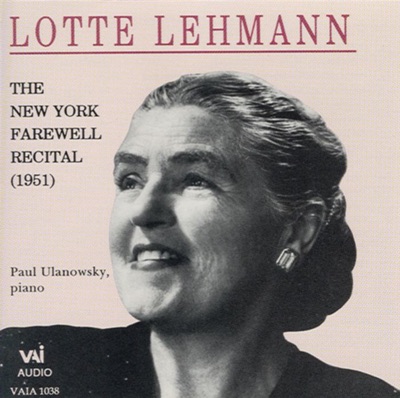 Lotte Lehmann - the New York Farewell Recital (Historic Recording 1951)