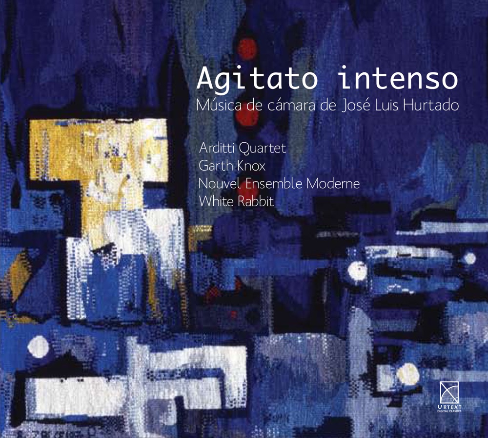 Обложка альбома «Agitato intenso: Musica de camara de Jose Luis Hurtado» — White Rabbit Ensemble, Michael Norsworthy, Yoshiko Hiramatsu Kline, Lorraine Vaillancourt, Jacques Drouin, Nouvel Ensemble Moderne, Arditti String Quartet & Garth Knox