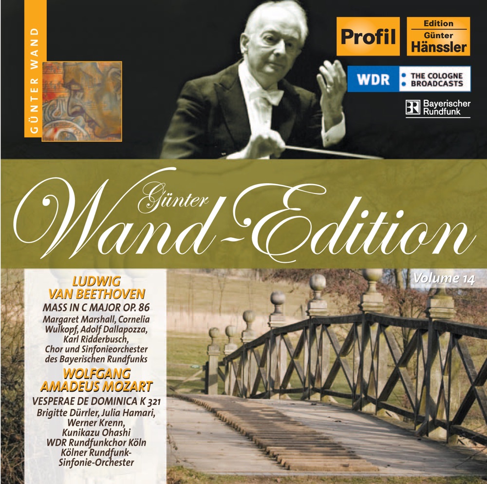Обложка альбома «Beethoven: Mass In C Major - Mozart, W.A.: Vesperae Solennes de Dominica» — Bavarian Radio Symphony Orchestra, Günter Wand, Bavarian Radio Chorus, Margaret Marshall, Adolf Dallapozza, Karl Ridderbusch, Cornelia Wulkopf, Julia Hamari, Brigitte Durrler, Werner Krenn, Kunizaku Ohashi, Koln Radio Choir, Cologne Radio Symphony Orchestra & Wolfram Gehring