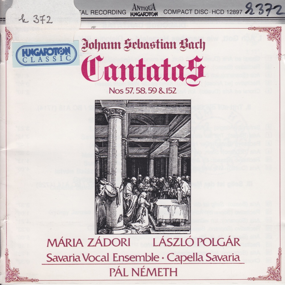 Обложка альбома «Dialogue Cantatas» — Maria Zadori, László Polgár, Savaria Vocal Ensemble, Capella Savaria & Pál Németh