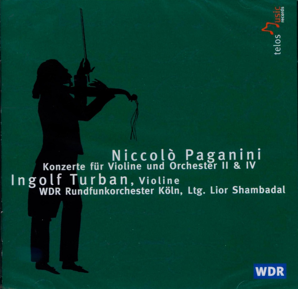 Обложка альбома «Paganini: Konzerte für Violine und Orchester 2 & 4» — Ingolf Turban, Lior Shambadal & Cologne West German Radio Orchestra