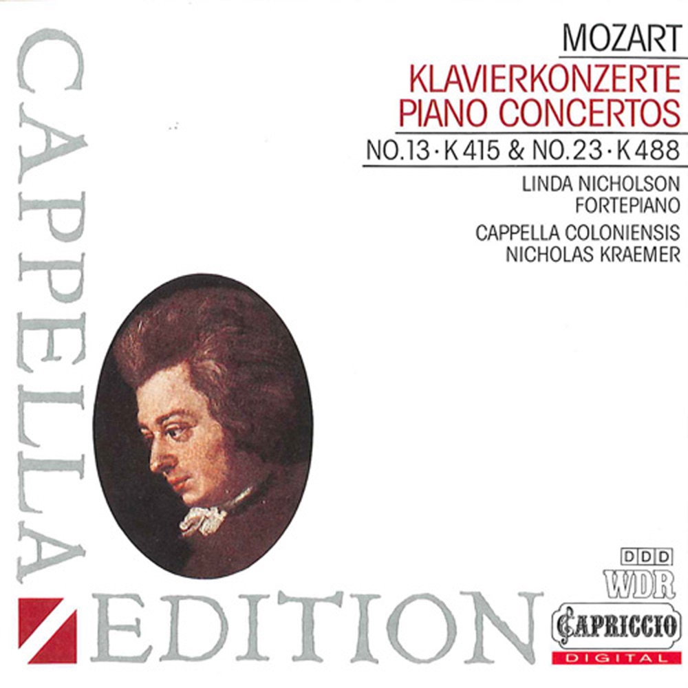 Обложка альбома «Mozart: Piano Concertos Nos. 13 & 23» — Nicholas Kraemer, Cappella Coloniensis & Linda Nicholson