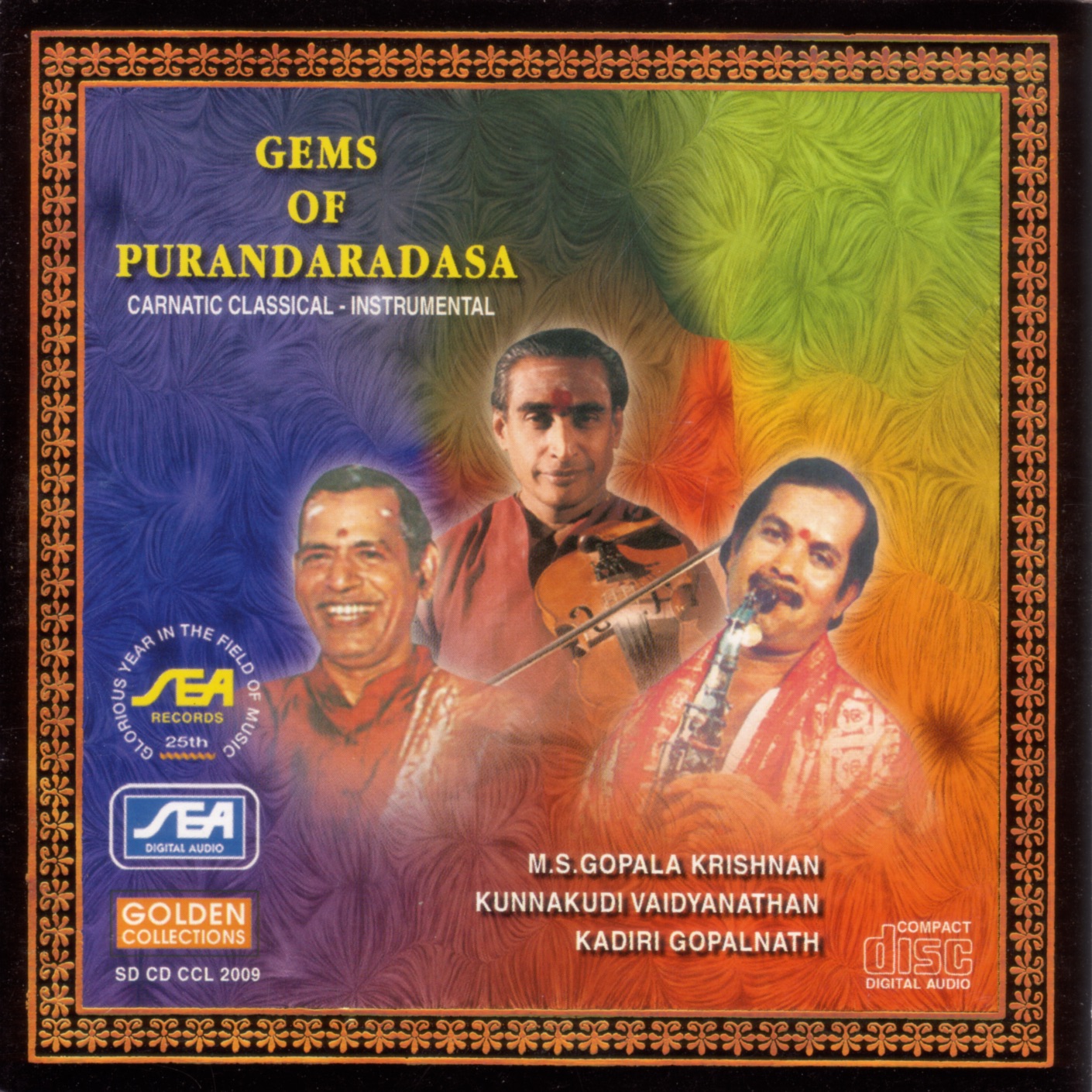 Gems of Purandaradasa by Kadri Gopalnath, Kunnakudi Vaidyanathan & M. S. Gopalakrishnan album cover