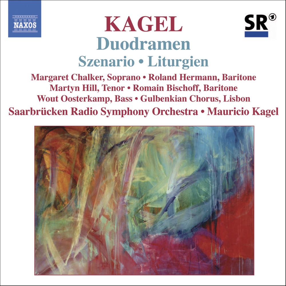 Обложка альбома «Kagel: Szenario - Duodramen - Liturgien» — Mauricio Kagel, Saarbrucken Radio Symphony Orchestra, Margaret Chalker, Roland Hermann, Martyn Hill, Wout Oosterkamp, Romain Bischoff & Lisbon Gulbenkian Chorus