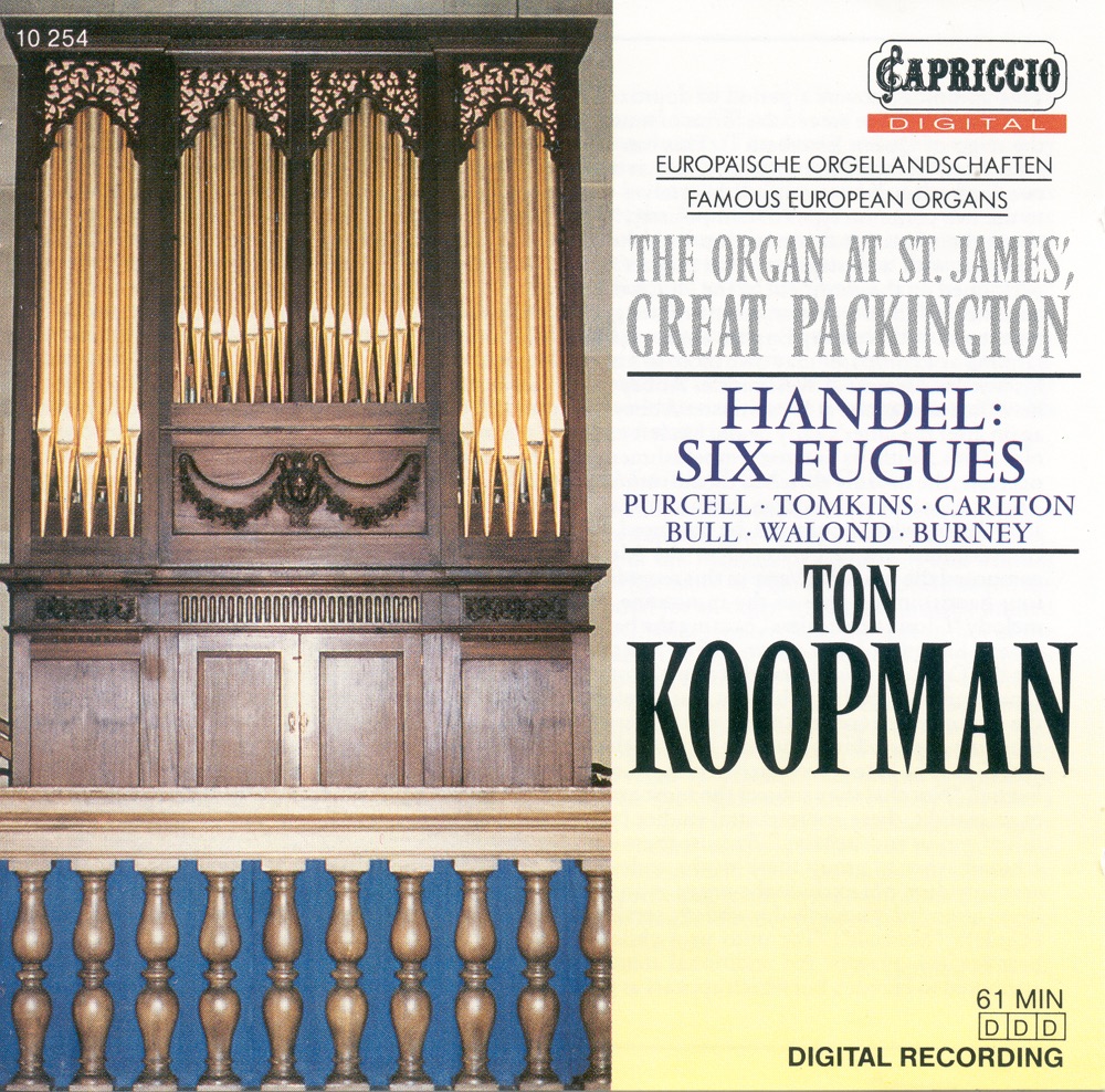 Обложка альбома «Organ Recital: Koopman, Ton – Purcell, H. - Tomkins, T. - Blow, J. - Carlton, N. - Bull, J. - Handel, G.F. - Walond, W. - Burney, C.» — Ton Koopman & Tini Mathot