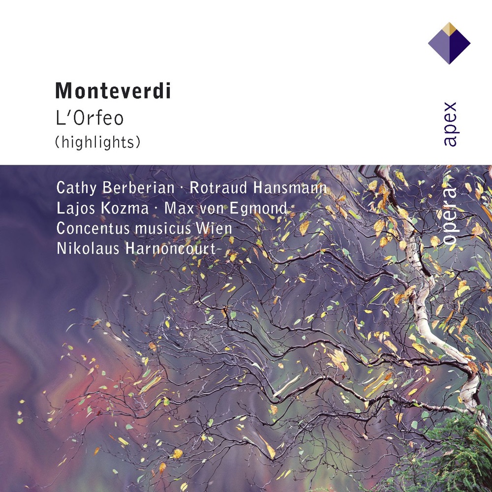 Обложка альбома «Monteverdi: Orfeo (Highlights)» — Cathy Berberian, Concentus Musicus Wien, Nikolaus Harnoncourt & Rotraud Hansmann