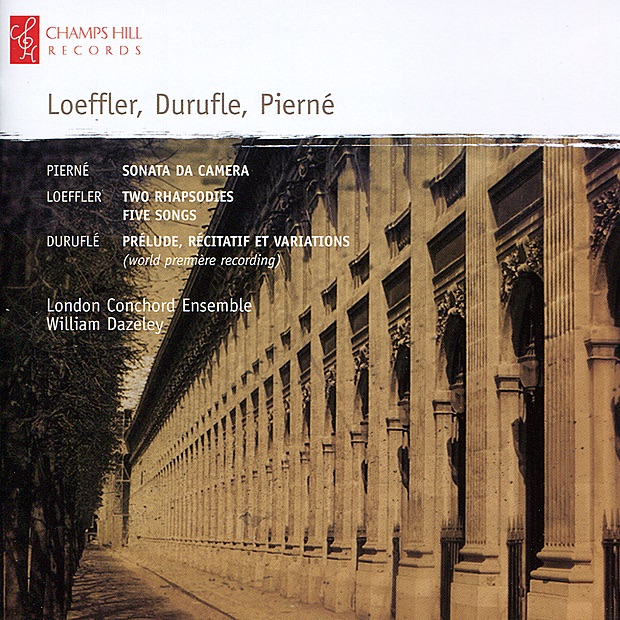 Обложка альбома «Pierné: Sonata Da Camera - Loeffler: Two Rhapsodies & Five Songs - Duruflé: Prélude, Récitatif et Variations» — London Conchord Ensemble & William Dazeley