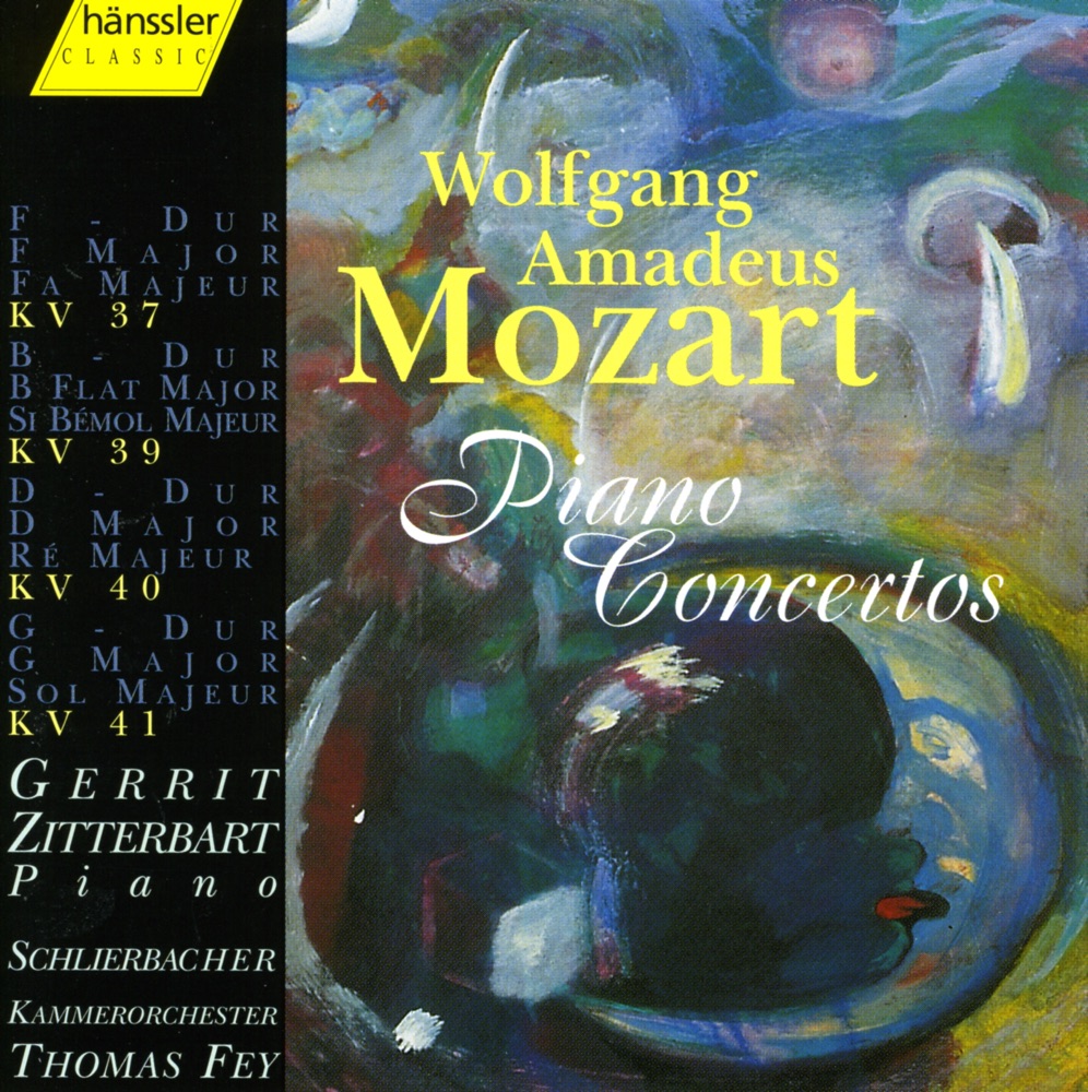 Обложка альбома «Mozart: Piano Concertos Nos. 1-4» — Gerrit Zitterbart, Thomas Fey & Schlierbacher Chamber Orchestra