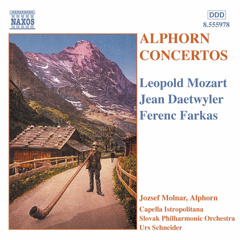 Обложка альбома «Alphorn Concertos» — Jozsef Molnar, Urs Schneider, Capella Istropolitana, Miroslav Kral & Slovak Philharmonic Orchestra