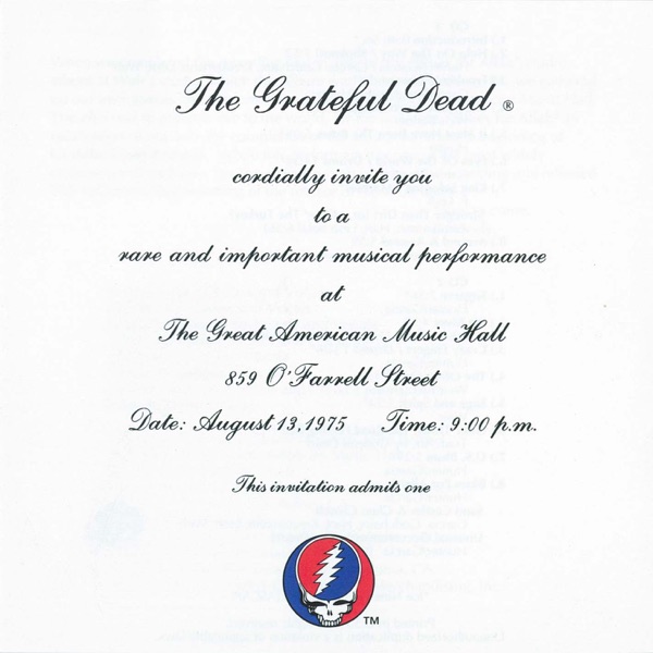 Blues for Allah / Sand Castles & Glass Camels / Unusual Occurrences In the Desert (Live At the Great American Music Hall, San Francisco, CA, August 13, 1975)