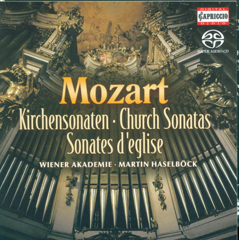 Обложка альбома «Mozart, W.A.: Church Sonatas (Complete)» — Martin Haselbock, Vienna Academy, Thomas Fheodoroff, Regine Schroder & Alexandra Dienz