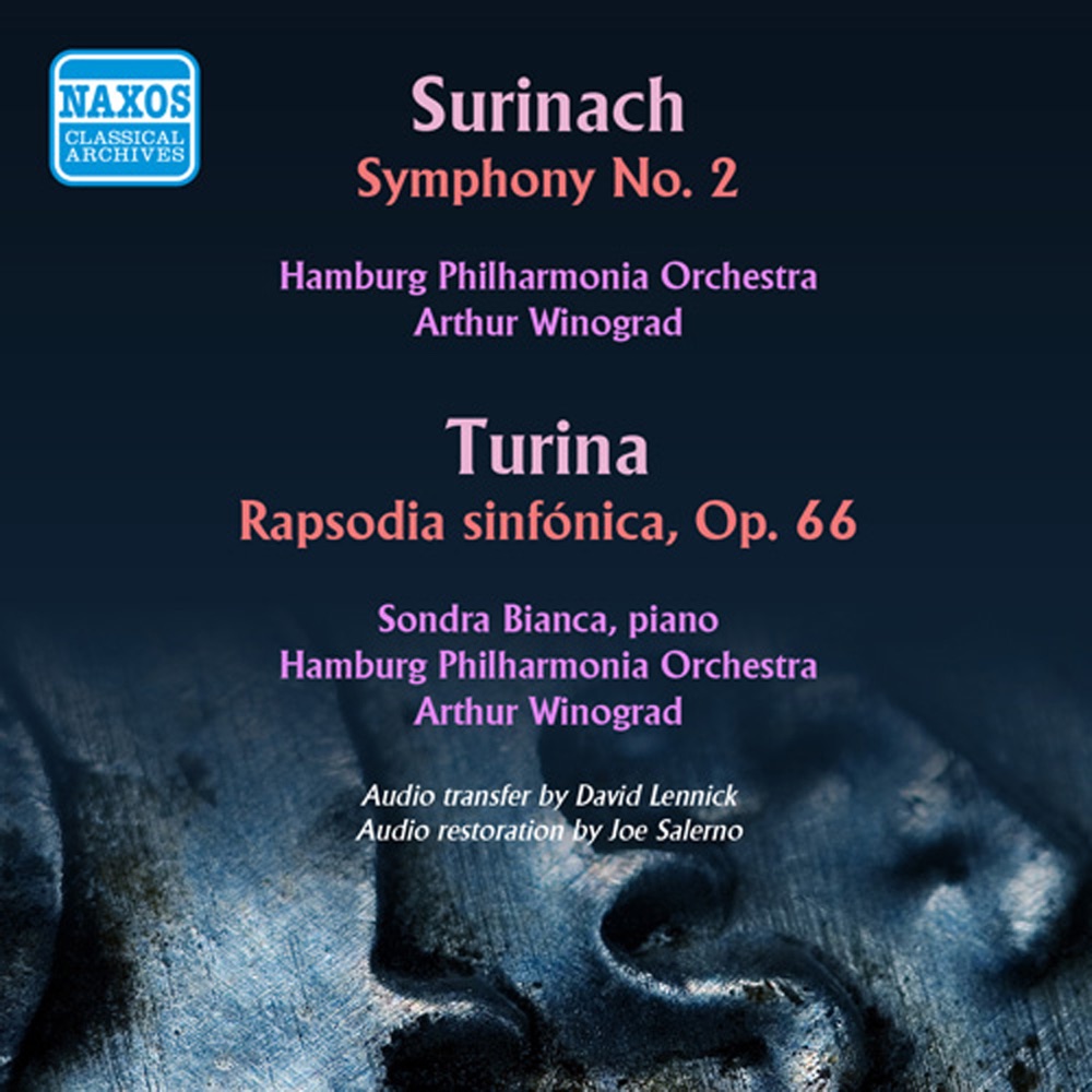 Обложка альбома «Surinach: Second Symphony - Turina: Rapsodia sinfonica» — Arthur Winograd, Hamburg Philharmonic State Orchestra & Sondra Bianca