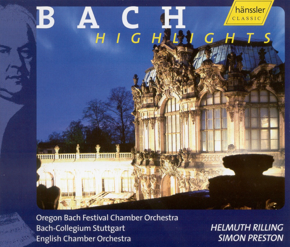 Обложка альбома «Bach Highlights» — Helmuth Rilling, Oregon Bach Festival Orchestra, Dubravka Tomšič, Stuttgart Bach Collegium, Otto Winter, Günther Passin, Martha Schuster, Ingo Goritzki, Junko Wakamatsu & Keiko Wakamatsu