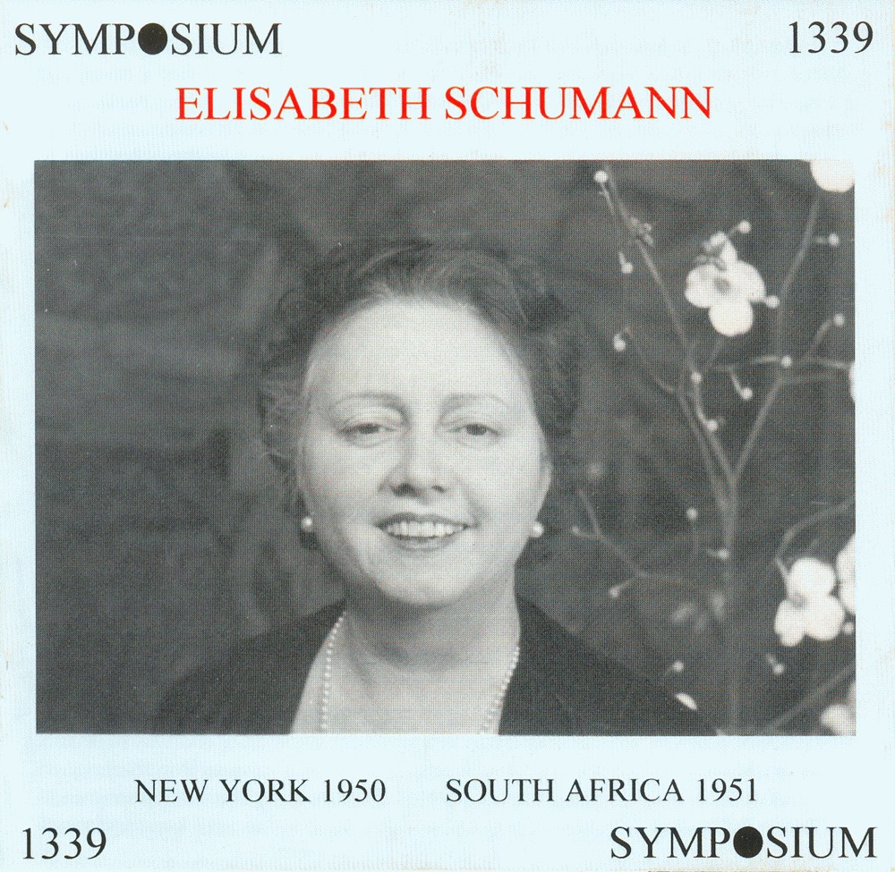 Обложка альбома «Elisabeth Schumann» — Elisabeth Schumann, Bruno Walter & Hubert Greenslade