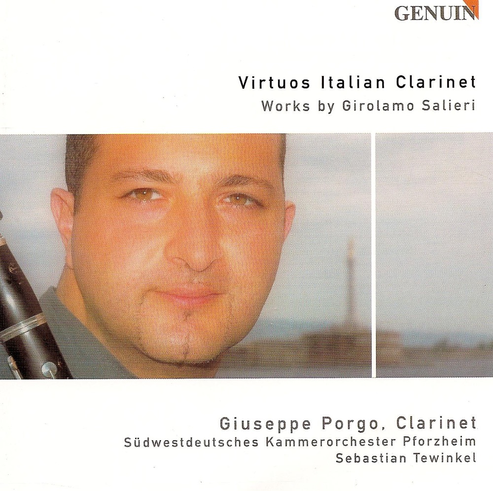 Обложка альбома «Porgo, Salieri & Rossini: Clarinet Recital» — Giuseppe Porgo, Sebastian Tewinkel & South West German Chamber Orchestra, Pforzheim