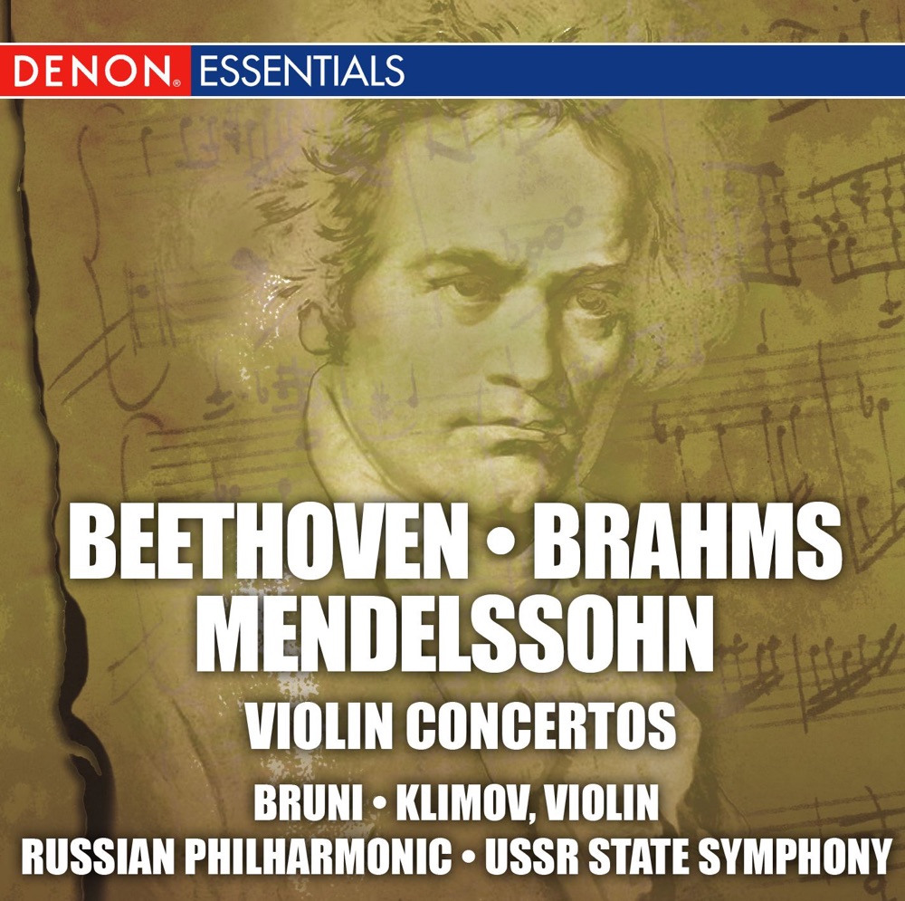 Обложка альбома «Beethoven, Brahms & Mendelssohn: Violin Concertos» — Alexei Bruni & Russian Philharmonic Symphony Orchestra