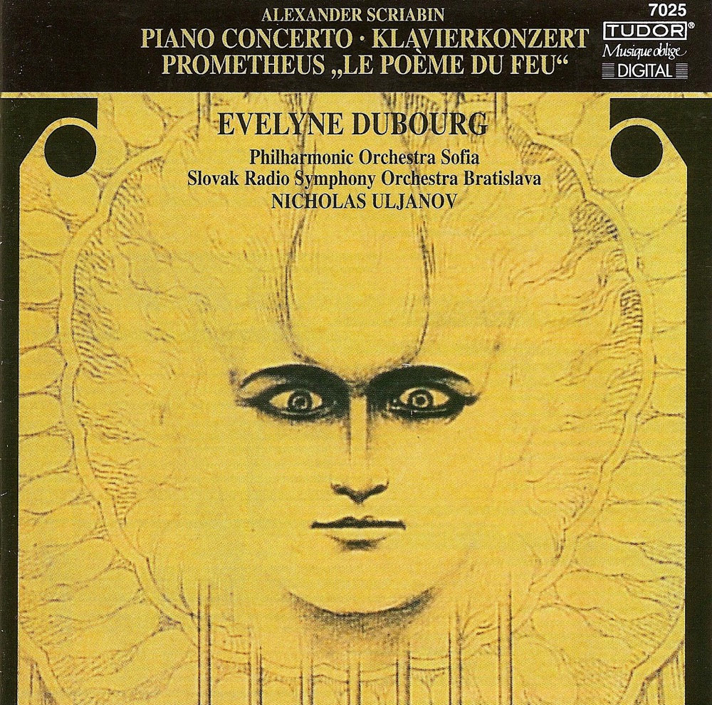 Обложка альбома «Scriabin: Piano Concerto, Op. 20 & Prometheus» — Sofia Philharmonic Orchestra, Evelyne Dubourg & Slovak Radio Symphony Orchestra