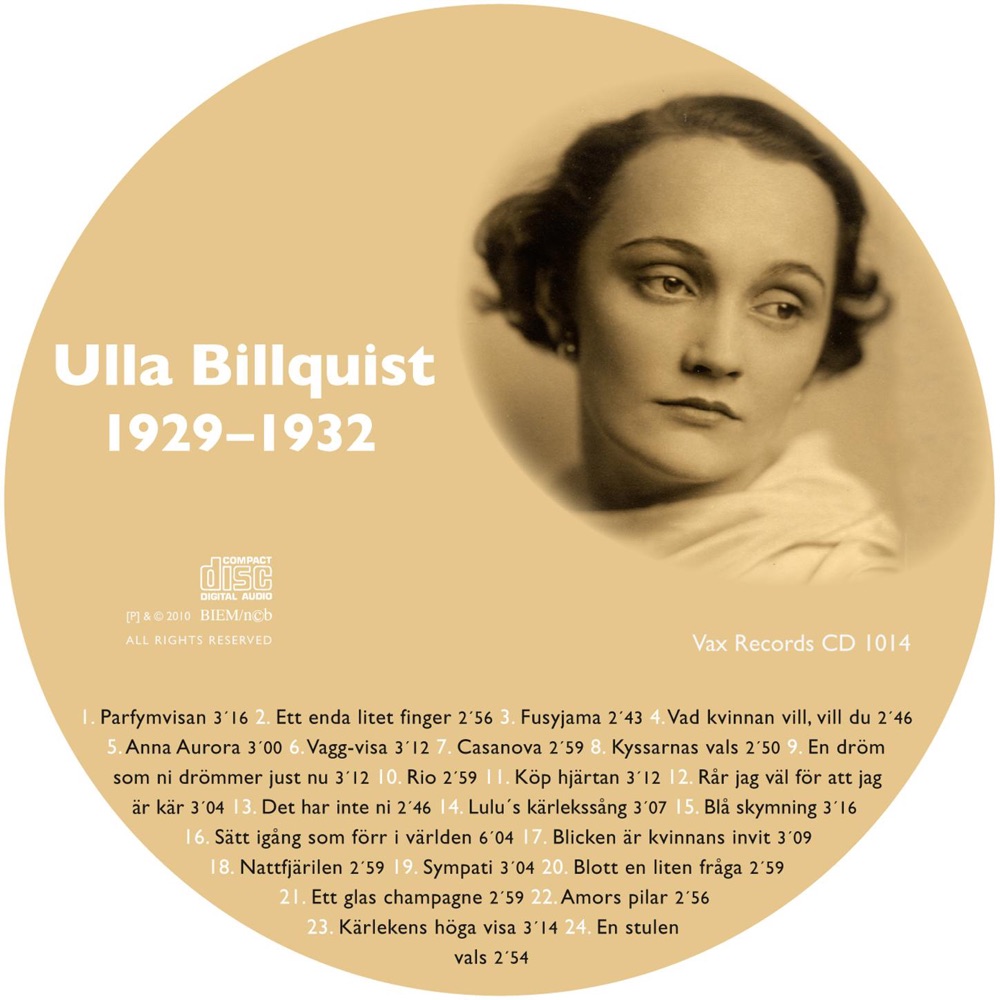 Обложка альбома «Den Kompletta Ulla Billquist 1929-1932» — Ulla Billquist