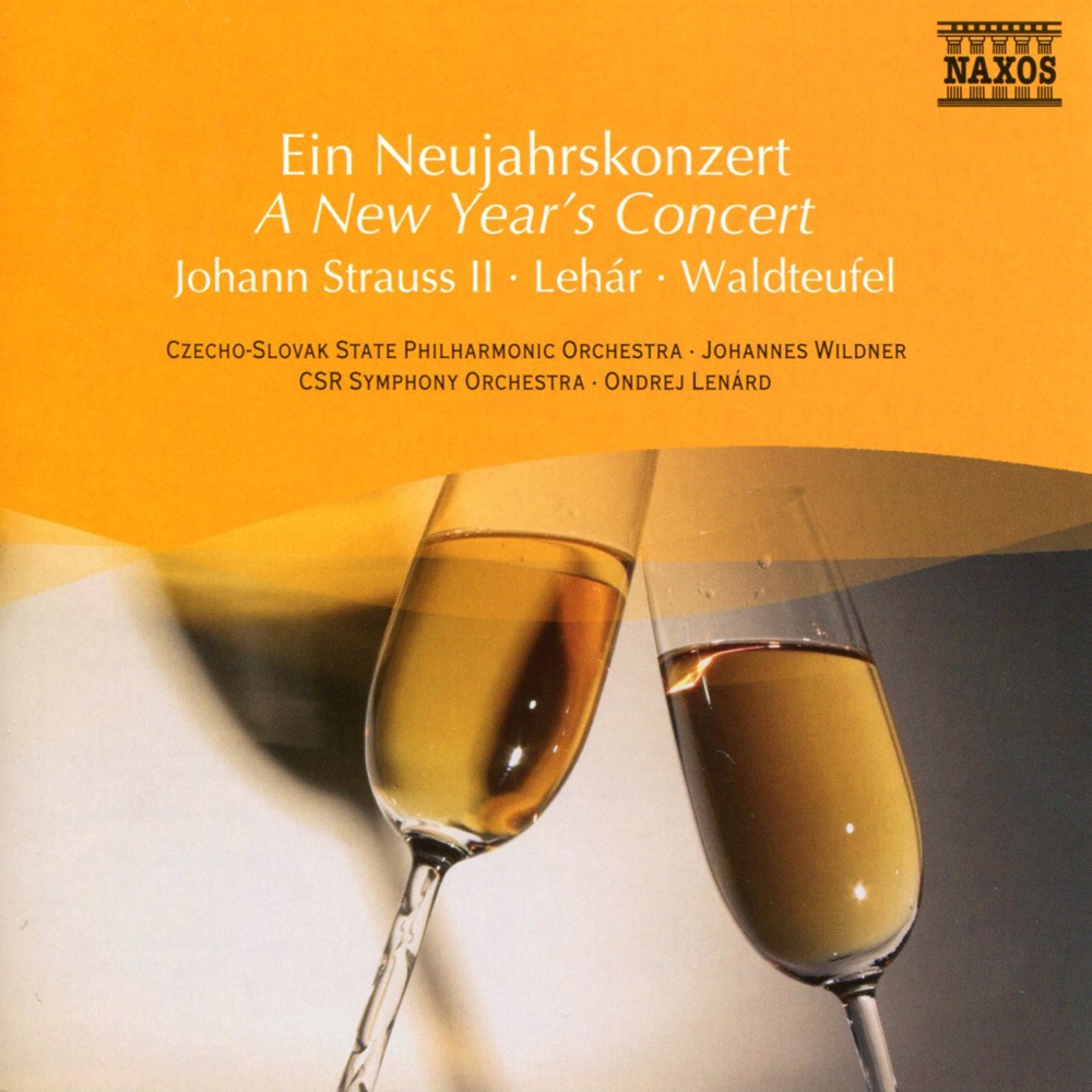 Обложка альбома «A New Year's Concert» — Johannes Wildner, Czecho-Slovak State Philharmonic Orchestra, Alfred Walter, Slovak State Philharmonic Orchestra, Kosice, Oliver von Dohnányi, Katowice Polish State Philharmonic Orchestra, Michael Dittrich, Slovak Radio Symphony Orchestra, Ondrej Lenárd, István Bogár, Budapest Strauss Ensemble & Vienna Mannergesang-Verein