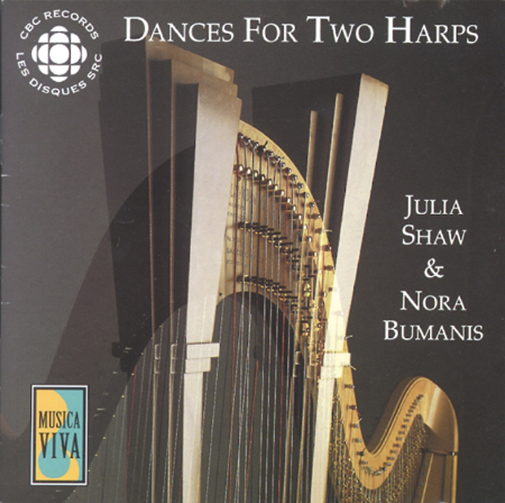 Обложка альбома «Dvorak - Bach - Satie: Dances for 2 Harps» — Julia Shaw & Nora Bumanis