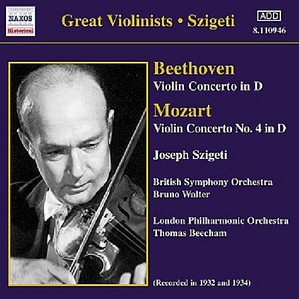 Обложка альбома «Beethoven, Mozart: Violin Concertos» — Bruno Walter, Joseph Szigeti & London Philharmonic Orchestra