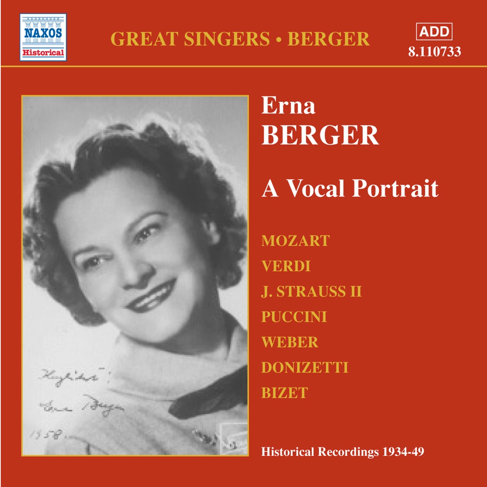 Обложка альбома «Erna Berger - A Vocal Portrait (Historical Recordings 1934-1949)» — Erna Berger