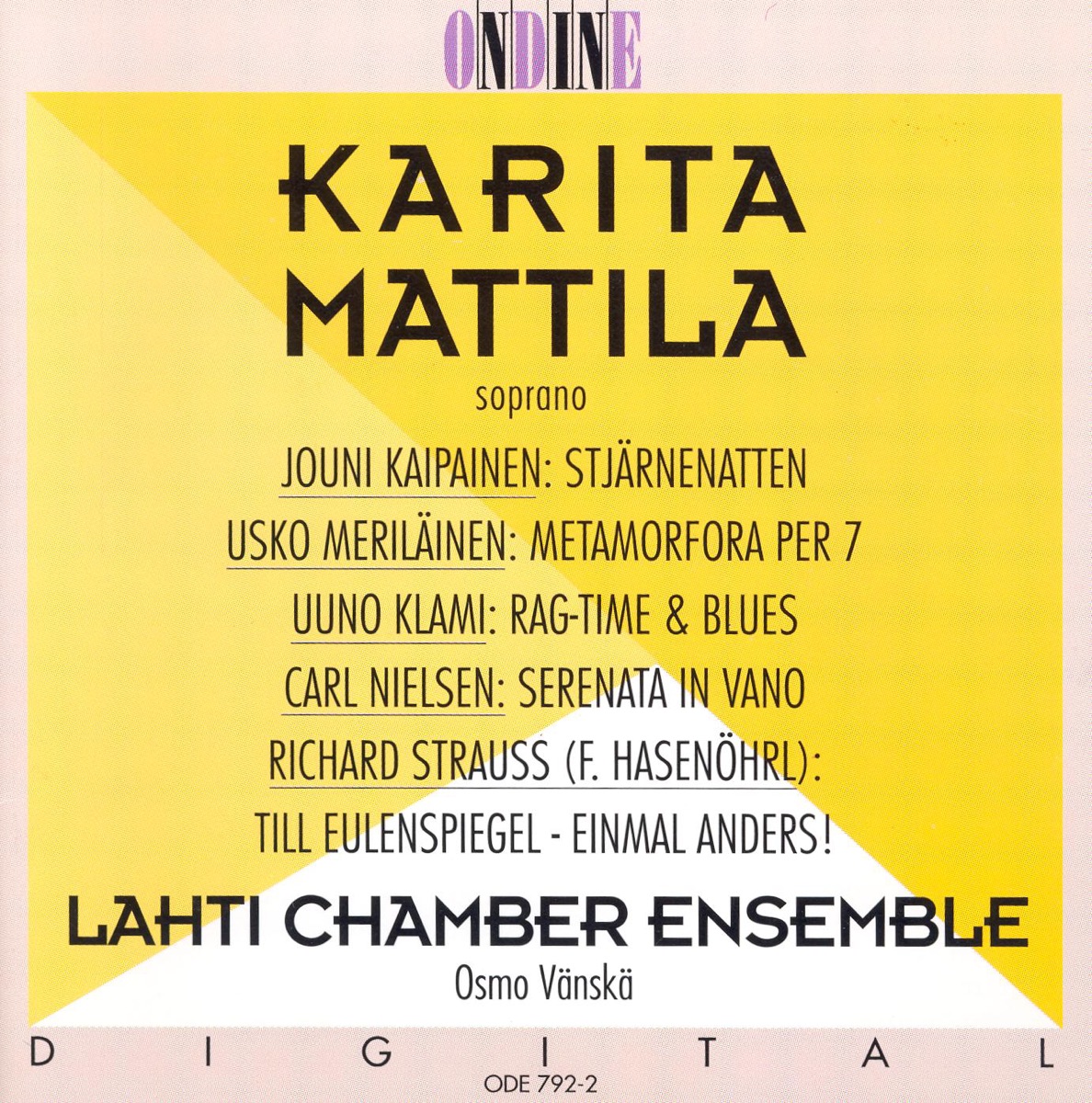 Kaipainen: The Starry Night - Merilainen: Metamorfora Per 7 - Klami: Rag-time and Blues - Nielsen: Serenata in Vano
