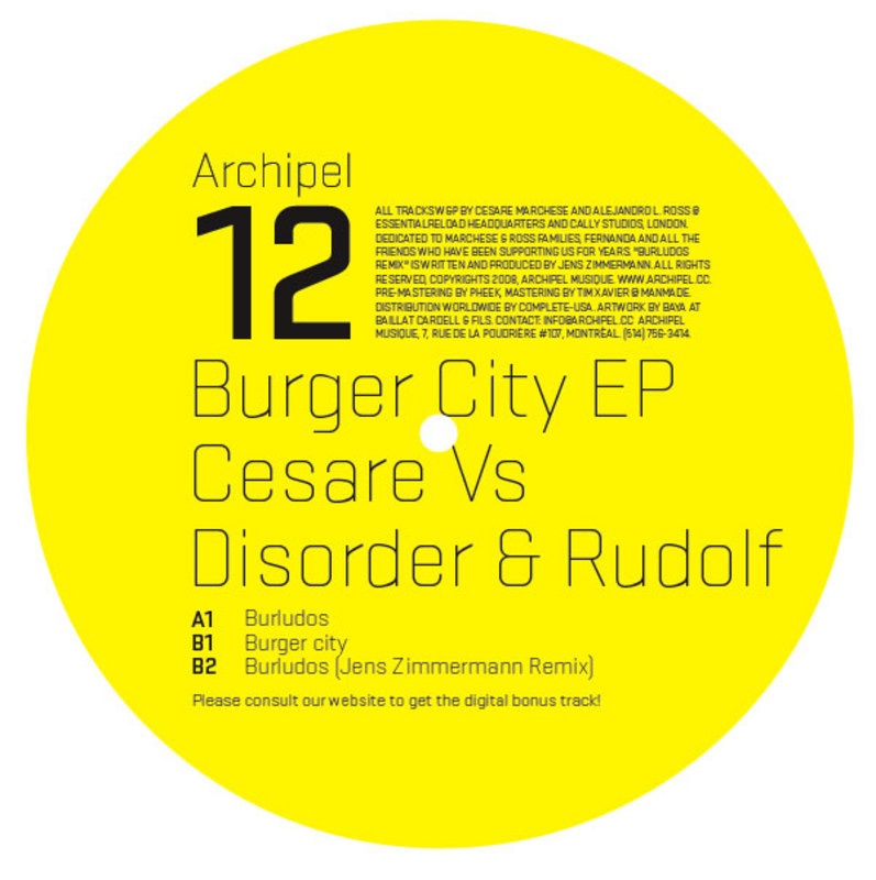 Обложка альбома «Burger City - EP» — Cesare, Disorder & Rudolf