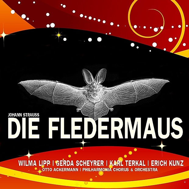 Обложка альбома «Strauss: Die Fledermaus» — Wilma Lipp, Gerda Scheyrer, Karl Terkal, Erich Kunz, Philharmonia Chorus, Philharmonia Orchestra & Otto Ackermann
