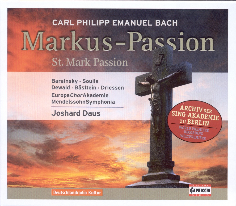 Обложка альбома «C.P.E. Bach: St. Mark Passion» — Ulf Bästlein, Joshard Daus & Mendelssohn Symphonia
