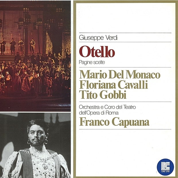 Обложка альбома «Verdi: Otello (Highlights)» — Mario del Monaco, Floriana Cavalli, Tito Gobbi, Orchestra of the Rome Opera House, Franco Capuana, Coro del Teatro dell'Opera di Roma, Guiseppe Conca, Agostino Lazzari, Athos Cesarini, Arturo La Porta & Dora Minazzi