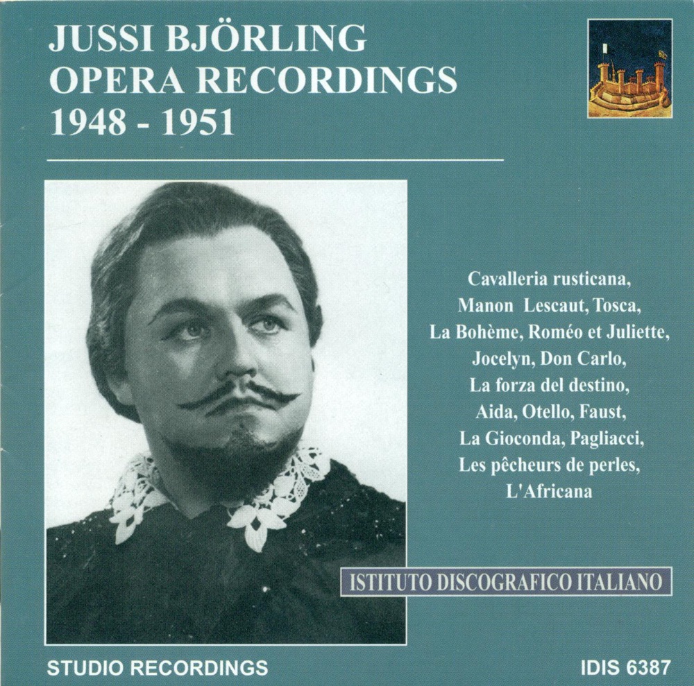 Обложка альбома «Opera Arias (Tenor): Bjorling, Jussi - Mascagni, P. - Puccini, G. - Gounod, C.-F. - Godard, B. - Verdi, G. - Bizet, G. (1948-1951)» — Jussi Björling, Nils Grevillius, The Royal Orchestra, Stockholm Concert Association Orchestra, Anna-Lisa Bjorling, Swedish Radio Symphony Orchestra, Robert Merrill, Renato Cellini, The RCA Victor Orchestra & Emil Markov