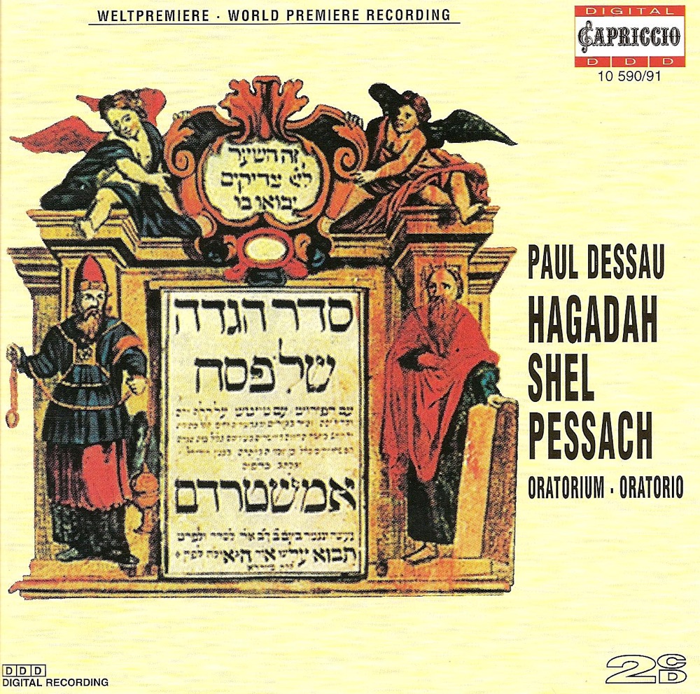 Обложка альбома «Dessau, P.: Haggada (Sung in German)» — Alfred Muff, Matthias Holle, Bernd Weikl, Yvi Janicke, Johann Tilli, North German Radio Chorus, Gerd Albrecht, Gabriel Sade, Hamburg Philharmonic State Orchestra, Jochen Schmeckenbecher, Sabine Ritterbusch, Peter Galliard, Renate Spingler, Carl Maria von Weber Men's Choir, Berlin & Hamburg Alsterspatzen