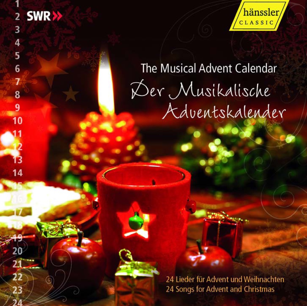 Обложка альбома «Musical Advent Calendar (The)» — St.-Martins-Chorknaben Biberach, Johannes Striegel, Ulmer Spatzen Chor, Barbara Comes, Hans de Gilde, South West German Radio Big Band, Paul Carrack, Discorsi Salottieri, Folklorechor Plochingen, Hans-Gunther Driess, Albrecht Volz, Ulrich Weissert, Christina-Anna Tsiakiris, Rena Tsiakiris, Stuttgart Vocal Ensemble, Marcus Creed, German Brass, Enrique Crespo, St. Quintin Cathedral Girl's Choir, Isabelle Müller, Karsten Storck, Bigband Brass and Fun, Sarah Lipfert, Bernhard Kölmel, Michael Hofmann, Chantal Instrumental Ensemble, Martin Ramroth, LaFilia Ensemble, Mirjam Eppelsheimer, Charlotte Mengel, Kevin Schwarz, Adrian Nagel, Sebastian Hennemann, Hèléne Lindqvist, Patrick Wieland, Ariane Müller, Christoph Jung, Evelyn Czesla, Eva Maria Günschmann, Stuttgart Children's Choir, Johannes Knecht, Bernhard Leonardy, Vocal Ensemble '83, Christoph Hassler, Munchweiler Ex-semble Chamber Choir, Michael Fuxius, Koblenz Via Nova Concert Choir, Thomas Hammes, Christian Schmitt, Kyoko Tanino, Junges Chamber Choir Constance, Wolfgang Mettler, Chor-Art Stuttgart, Regine Eccard, Anze Ganzenmüller, Ileana Mateescu, Christian Rathgeber, Danilo Tepsa, Petra Föhr Floreani, Marc Marshall, Jay Alexander, Pada-Sternchen Children's Choir & Pauline Floreani