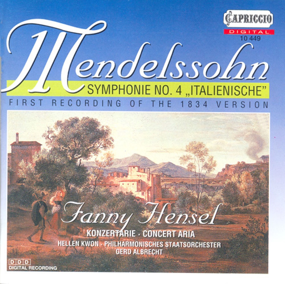 Обложка альбома «Mendelssohn, Felix: Symphony No. 4, "Italian" - Infelice - Mendelssohn, Fanny: Io D'Amor, Oh Dio, Mi Moro» — Gerd Albrecht, Hamburg Philharmonic State Orchestra & Hellen Kwon