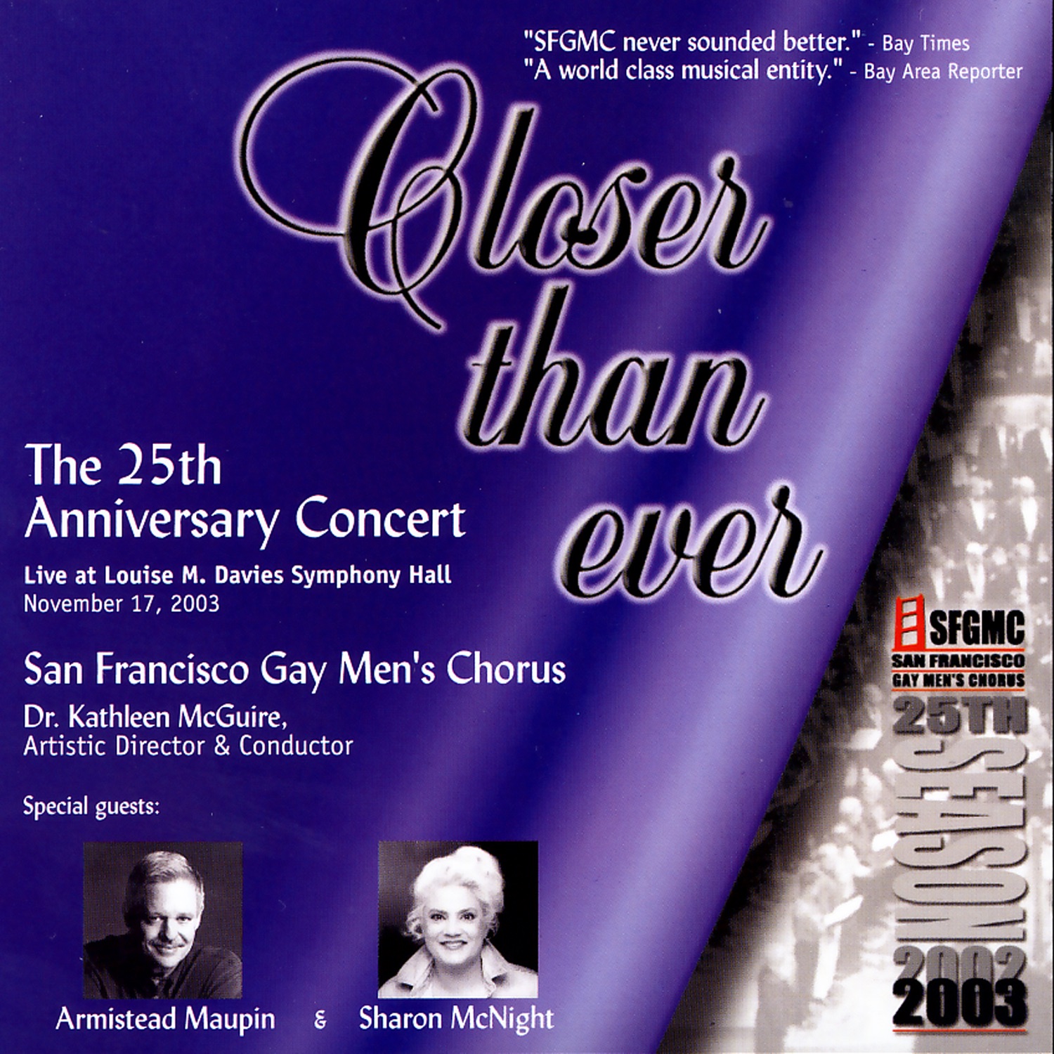 Closer Than Ever by Dr. Kathleen McGuire & San Francisco Gay Men's Chorus album cover