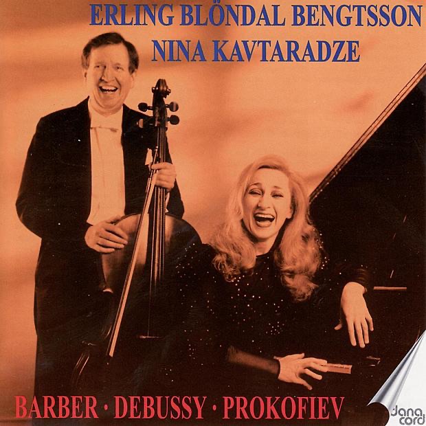 Обложка альбома «Barber, Debussy & Prokofiev: Cello Sonatas» — Nina Kavtaradze & Erling Blöndal Bengtsson
