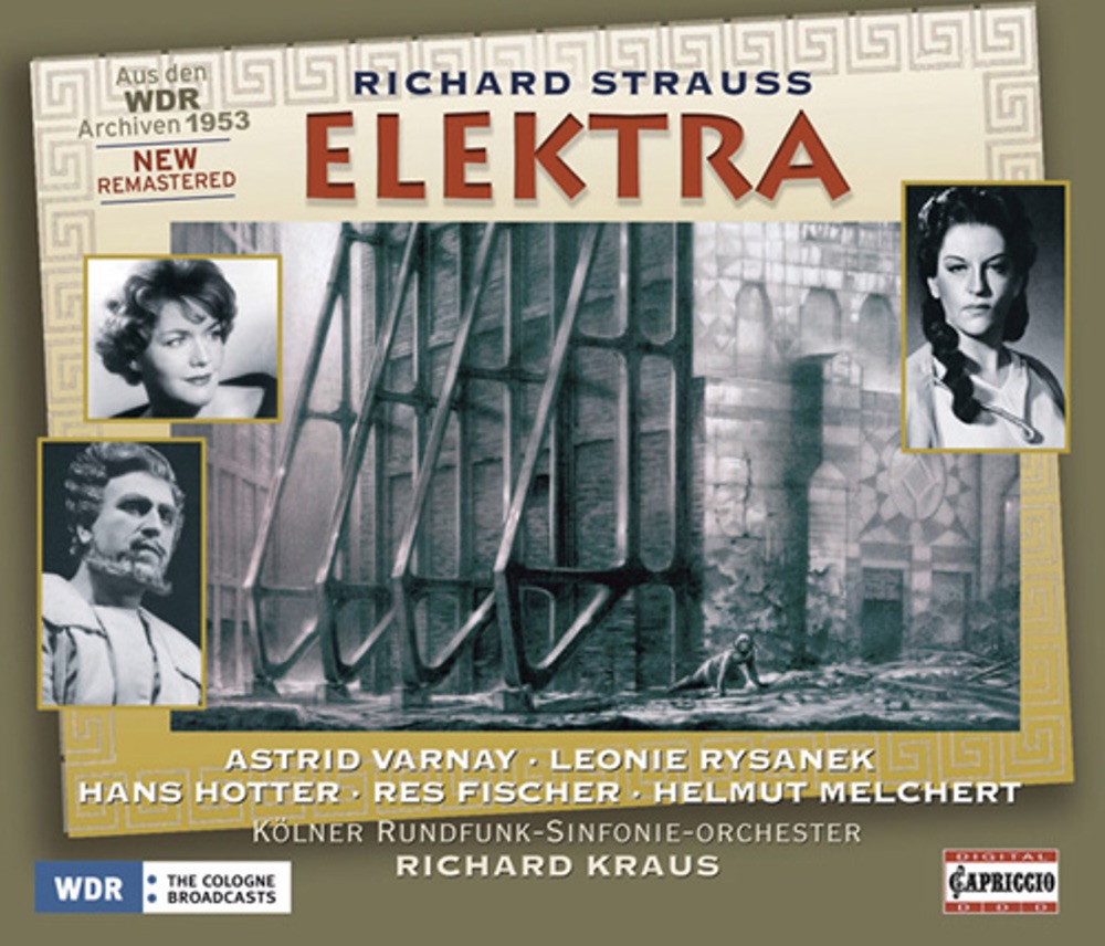 Обложка альбома «Strauss, R.: Elektra [Opera]» — Hans Hotter, Astrid Varnay, Leonie Rysanek, Helmut Melchert, Gertie Charlent, Cologne Radio Symphony Orchestra, Marlies Siemeling, Richard Kraus, Cologne Radio Chorus, Marianne Schroeder, Käthe Möller-Siepermann, Heiner Horn, Res Fischer, Helene Petrich, Käthe Retzmann, Hasso Eschert, Arno Reinhardt, Ilsa Ihme-Sabisch & Trude Roesler