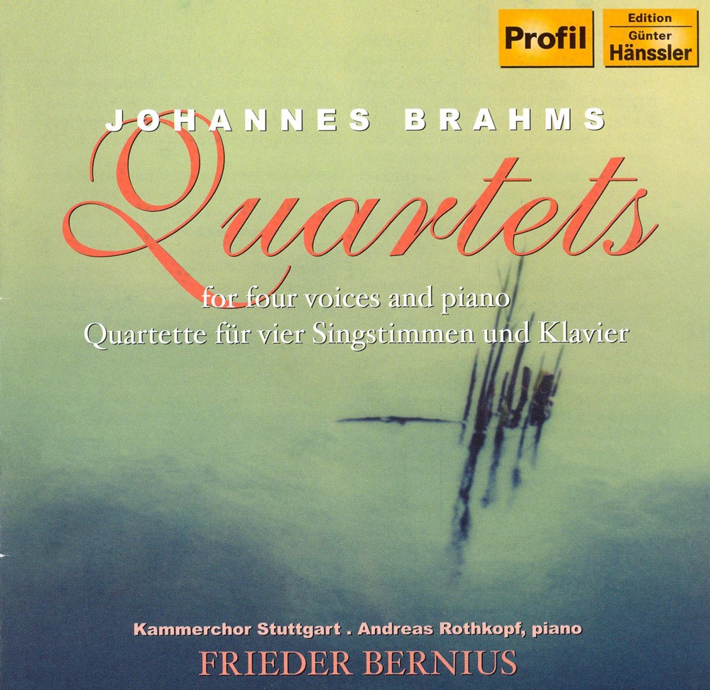 Обложка альбома «Brahms: Quartets for 4 Voices and Piano» — Stuttgart Chamber Chorus, Frieder Bernius & Andreas Rothkopf