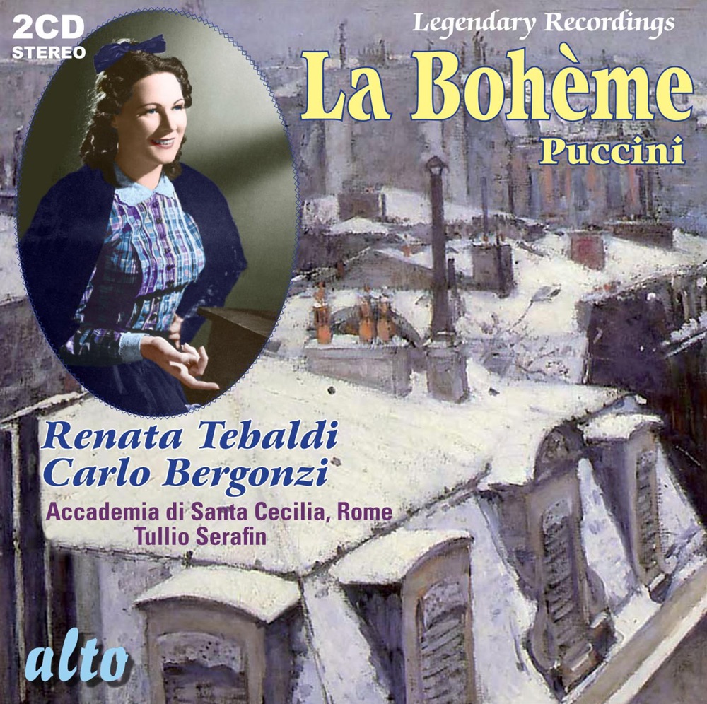 Обложка альбома «La Bohème (plus five bonus Puccini arias)» — Renata Tebaldi, Carlo Bergonzi, Gianna D'Angelo, Ettore Bastianini, Cesare Siepi, Chorus & Orchestra of the Accademia di Santa Cecilia, Rome & Tullio Serafin