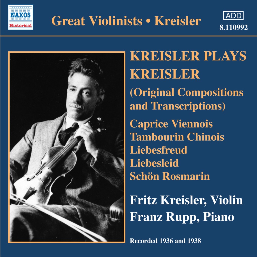 Обложка альбома «Kreisler plays Kreisler (Great Violinists)» — Franz Rupp & Fritz Kreisler